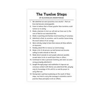 12 Steps of AA Poster Classic Painting Prints Canvas Poster Landscape Wall Art for Living Room Bedroom Office Room Decor Gift 08x12inch(20x30cm) Unframe