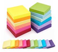 12 Sticky Note Pads 76 x 76 mm / 3"x3" Memo Pads,1200 Sheets Self-Sticky Notes for Post,12 Assorted Bright Colored Notes, Notepads with Strong Adhesion for Home School Office and School