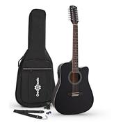 12 String Electro Acoustic Guitar Kit by Gear4music Black with Amp