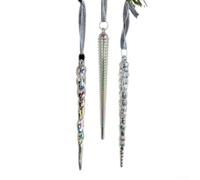 12 Styles Acrylic Icicle Snowflake Ornaments, Clear for crystal Ice Drop