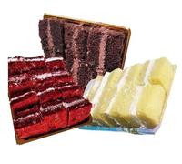 12 Sumptuous Handmade Cake Slices/Chunks; Vanilla, Chocolate, Red-velvet Tea/Party Favours, Wedding, Birthday, Bridal/Baby Shower, ETC Party (6cm x 5cm Each) (12 Portions, Chocolate)