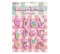 12 Sweet Treats Sticker Sheets - Cute Kawaii Dessert Stickers for Kids | Fun Party Bag Fillers & Birthday Favours | Reward Stickers for Boys & Girls | Childrens Stickers Pack