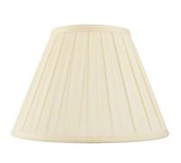 12” (inch) Tapered Drum Lamp Shade - Cream Box Pleated Fabric Cover - Traditional Classic Clean Boutique Design - Table/Floor Lamp Lights Bases Bulb Cover - Shade Reducer Supplied