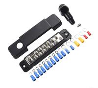 12 Terminal Power Distribution Block Bus Bar, 12-Point Power Distribution Block 180A 48V DC Bus Bar for Boat RV Car Yacht Electrical System(Black)