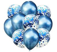 12" Thick Metallic Pearl Confetti Latex Balloons Shiny Colors For Wedding Party Birthday Decorations Blue Color Pack of 50