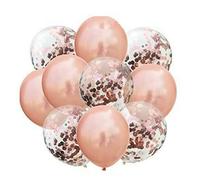 12" Thick Metallic Pearl Confetti Latex Balloons Shiny Colors For Wedding Party Birthday Decorations Rose Gold Color Pack of 50