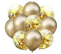 12" Thick Metallic Pearl Confetti Latex Balloons Shiny Colors For Wedding Party Birthday Decorations Gold Color Pack of 30