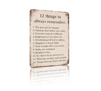 12 Things to Always Remember Metal Vintage Aluminum Sign Wall Decor for Office, Café, Reading Room, Bedroom, Bar, Living Room - 8x12 Inches Inspirational Life-Themed Wall Art (25254)