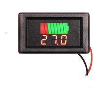 12 to 60V Waterproof Digital Battery Voltage Meter, Dual Display with LED Power and Voltage Indicator for Electric Bike Motorcycle, IP Rated, Reverse Polarity Protection, 5.65 x 3.27 cm, Red/Blue