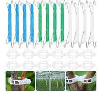 12 Tomato Support Hooks, Tomato Trellis Hooks Plant Growth Traction Rope Vine Tomato Holder Hook, Tomato J Hooks Tomato and Plant Support Garden Clips Vine Crop Trellis for Garden Vegetable, 33ft Rope