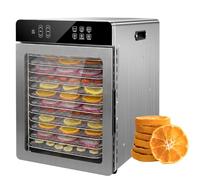 12-Tray Digital Food Dehydrator - 800W, 360° Airflow, Glass Door, Adjustable Temp 86-194°F, Timer, One-Touch Presets for Snacks, Jerky & Dried Fruits - 110V