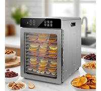 12-Tray Stainless Steel Food Dehydrator for Jerky, 800W Electric Machine with Touchscreen, Adjustable Timer & Temperature Control, Perfect for Healthy Snacks & Preservation