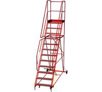 12 Tread HEAVY DUTY Mobile Warehouse Stairs Anti Slip Steps 3.7m Safety Ladder