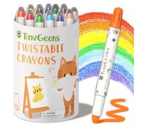 12 Twistable Crayons - Non Toxic, Washable Crayons for Toddlers, Kids Ages 3-8 - Easy To Hold - Perfect Coloring Gift for Boys and Girls - Unleash Colorful Fun