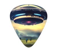 12 UFO landing Printed Guitar Picks-Perfect for Christmas, Birthdays-Thin, Medium, and Thick Thicknesses