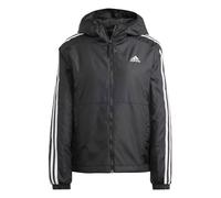 (12 UK - 14 UK, Black/White) Adidas Womens/Ladies Essential 3 Stripes Hooded Jacket