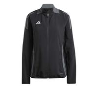 (12 UK, Black/Dark Grey) Adidas Womens/Ladies Tiro 24 3 Stripes Raglan Long-Sleeved Track Jacket
