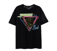 (12 UK, Black) SpongeBob SquarePants Womens/Ladies 80s Neon Short-Sleeved T-Shirt