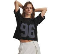 (12 UK, Black/White) Under Armour Womens/Ladies Burnout 96 Checkered Regular Crop T-Shirt