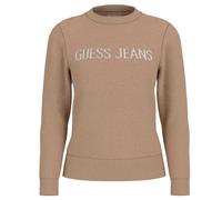 (12 UK, Brown/Oatmeal) Guess Womens/Ladies Knitted Intarsia Sweatshirt