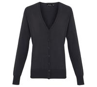 (12 UK, Charcoal) Premier Womens/Ladies Cotton Acrylic V Neck Cardigan