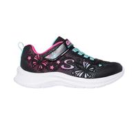 (12 UK Child, Black/Pink/Teal) Skechers Girls Flower Low Cut Trainers
