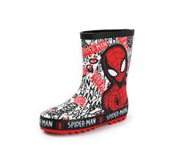 (12 UK Child) Marvel Spiderman Wellington Boots without Handles (Boys Red)