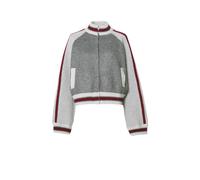 (12 UK, Cobblestone Heather) Guess Womens/Ladies Embroidered Logo Full Zip Raglan Sweater Top