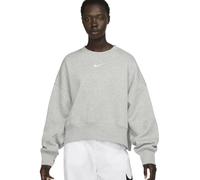 (12 UK, Grey Marl) Nike Womens/Ladies Phoenix Fleece Crew Neck Oversized Sweatshirt