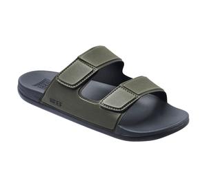 (12 UK, Grey/Olive) Reef Mens Cushion Tradewind Adjustable Summer Beach Flip Flops Slides Sliders