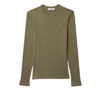 (12 UK, Khaki Green) Lacoste Womens/Ladies Ribbed Slim T-Shirt