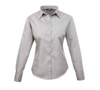 Premier Women's Long-Sleeved Shirt in Silver | Size: 12 Premier Silver 12