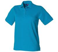 (12 UK, Turquoise) Henbury Womens/Ladies Pique Polo Shirt