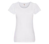 (12 UK, White) Fruit of the Loom Womens/Ladies Original Plain Lady Fit T-Shirt