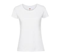 (12 UK, White) Fruit of the Loom Womens/Ladies Premium Ringspun Cotton T-Shirt