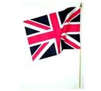 12 Units Flag Hand Held Large Union Jack 45 X 30cm Wood Stk