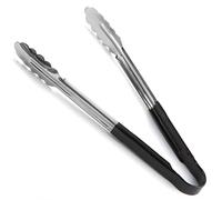 12" Utility Tongs Stainless Steel Colour Coded Serving Tongs (12", Black)