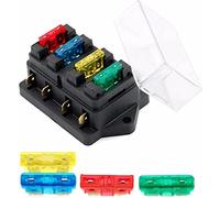12 V / 24 V 4 Way Car Truck Car Blade Fuse Box Holder Circuit Standard ATO + 4X Fuse Protected circuits