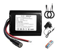 12 V 5600 mAh lithium-ion battery, rechargeable battery with charger and connection cable for radio, cameras, camcorders, DIY reading lamp, telescope, sonar and electronic devices