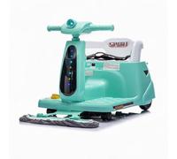 12 V Children's Electric Car 2-in-1 with Wiping Function, Remote Control, 3 | 2.4GHz Parental Remote Control, Removable Mop with LED Lights, USB Music, Safety Belt, Indoor Use