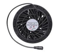 12 V Ventilation Fan with Grilles on Both Housing Sides, Black | Ball-Bearing Motor, Air Entry Through Unlabeled Grille, Opposite-Side Outlet for Kitchen and Bathroom Ventilation