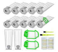 12 Vacuum Cleaner Bags Compatible with Vorwerk Kobold VK7 FP7 VK7S FP7S Vacuum Cleaners, Including 12 Kobble Bags+2 Hepa Filters+6 Perfumes+2 Multipurpose Brushes-Vorwerk Kobold Replacement
