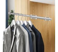 12" Valet Rod for Closet Pull Out, Adjustable extending closet rod, Standard Retractable closet rod organization rack, Valet Clothing Hanger Rods Extender for Wardrobe Laundry Bathroom (Starry Silver)