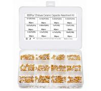 12 Values 600pcs Ceramic Capacitor Assortment Kit 100nF 0.1uF 0.15uF 0.22uF 0.33uF 0.47uF 0.68uF 1uF 1.5uF 2.2uF 3.3uF 4.7uF 10uF NF UF Multilayer Monolithic Assorted Capacitors