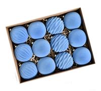 12 Velvet Flocked Christmas Ball Ornaments With Plastic Build, Designed For Use On Christmas Trees And Seasonal Decorative Arrangements(E)