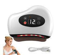 12 Vibration Levels Plantar Fasciitis, USB Foot Scraper, Foot Bath Spa Massager, Body Gua Sha Tool with Red Light Heated, for Full Body Muscle Care & Deep Tissue Massage (White)