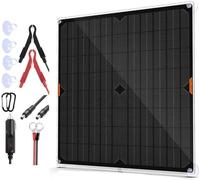 12 Volt 20W Solar Car Battery Charger & Maintainer, Solar Panel Trickle Charger, with Alligator Clip& Cigarette Lighter PlugAdapter for Car, Boat, Automotive, Motorcycle, RV