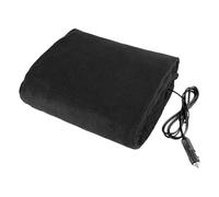 12-Volt Electric Heated Throw Blanket, 60" x 45", Portable with Temperature Control, Washable Weighted Heated Blanket for Car, Truck, SUV, RV or Camping (Black)