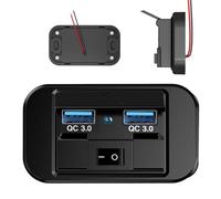 12 Volt USB Output Panel, Quick Charge 2 USB Charger Socket | Waterproof Car Charger Power Outlet for Motorcycle, Vehicle
