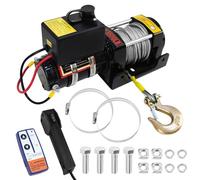 12 Volt Winch with Remote, Electric Winch 3500lb/1588kg, with Wireless Remote and Handheld Controller, Waterproof Copper Motor, Anti Twist Steel Cable, Ideal for Light Off Road Vehicle Self-Rescue